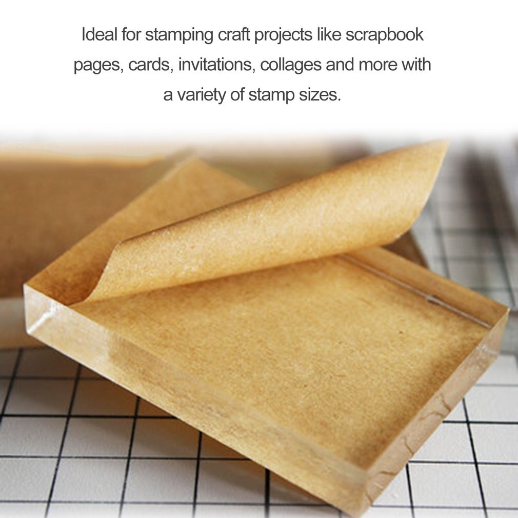 Lightweight Transparent Acrylic Stamp Block Rectangular Shape DIY Scrapbooking Color Process Stamp Block Tools