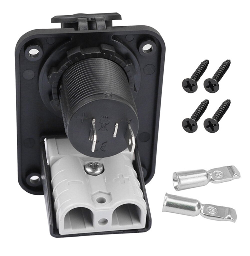Anderson Plug Cigarette Lighter Socket Charger Flush Mount Recessed Plate for Caravan Camper Boat Truck