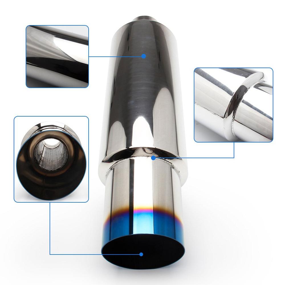 Car Exhaust Pipe Muffler Tail Pipe Universal Stainless Steel Length 470mm Diameter 91mm Car Modified Parts