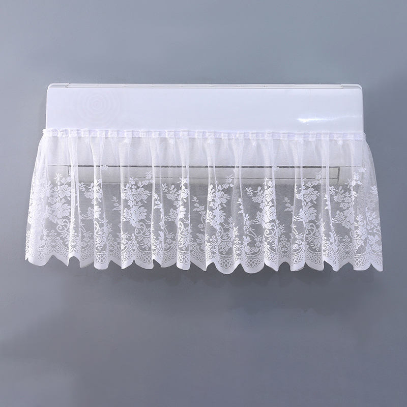 Lace Floral Embroidery Anti-direct Blowing Air Conditioning Windshield Curtain Dust-proof Hanging Cover Cloth Home Decor