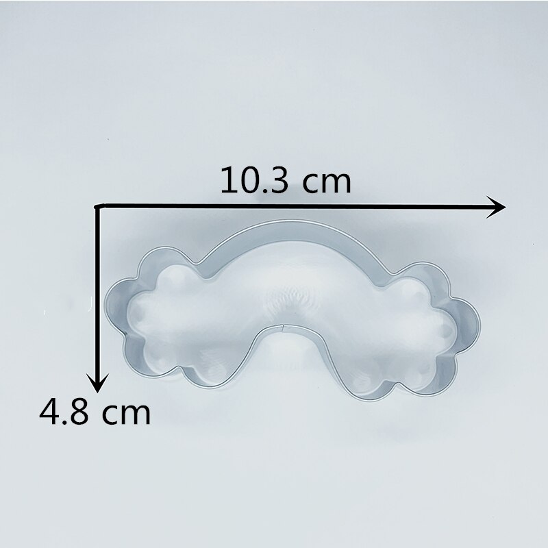 Keniao eenhoorn regenboog koekjesvorm voor verjaardagsfeestjes uitstekers - koekjes/fondant/deeg uitsteker  -10.3 x 4.8cm-  roestvrij staal
