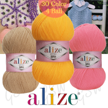 Alize extra Leben Handstrickgarn, 4 Knäuel, Badefaser, Füßlinge, Spitze, Decke – Fantasy zur Seite fahren – Hobby – Socken – Amigurumi – Baby DIY – Garn, 30 Farboptionen, Acryl