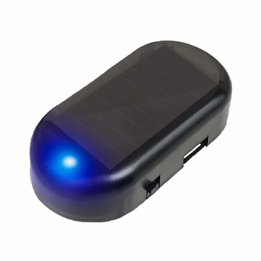 1 Stuks Auto Nep Beveiliging Licht Zonne-energie Gesimuleerde Dummy Alarm Draadloze Waarschuwing Anti Diefstal Voorzichtigheid Lamp Led Knippert Imitatie: Blauw