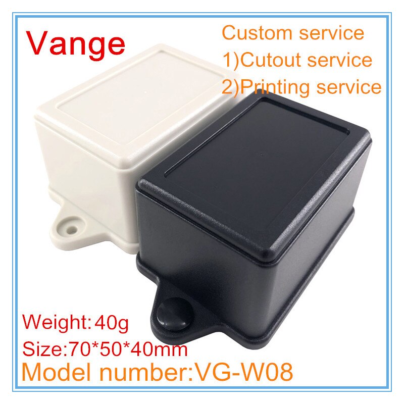 2pcs/lot injection plastic case IP54 ABS plastic boxes enclosure for wall-mounted diy PCB 70*50*40mm