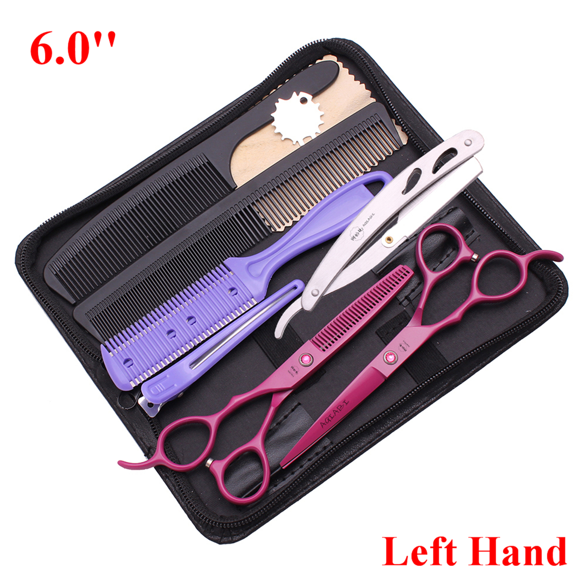 Ciseaux de coiffure professionnels pour cheveux, 6.0 pouces, main gauche, ciseaux de coupe, Salon de coiffure, maison, japon, acier, directe, A8001