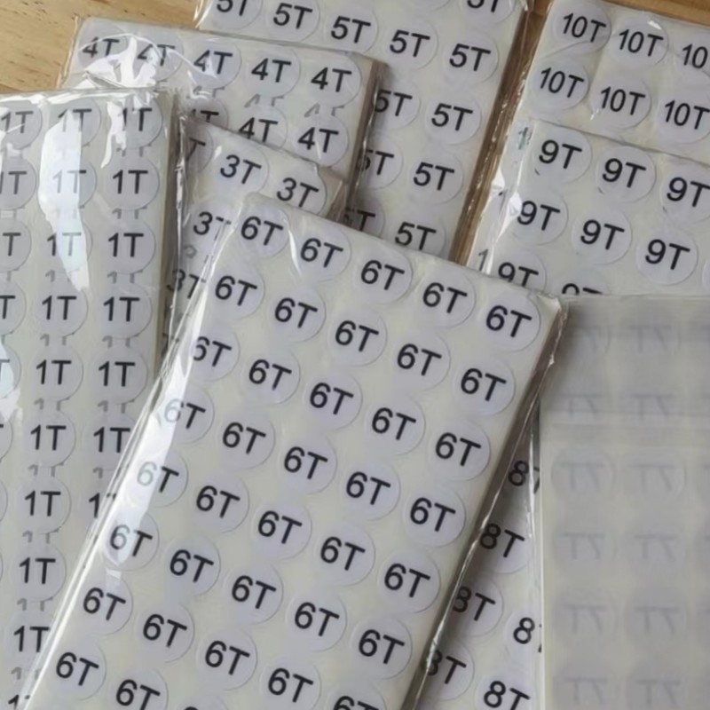 100pcs Sticker size label for baby clothes print stickers kids sizes labels 1T 2T 3T 4T 5T 6T 7T 8T 9T 10T Kids Clothing tags