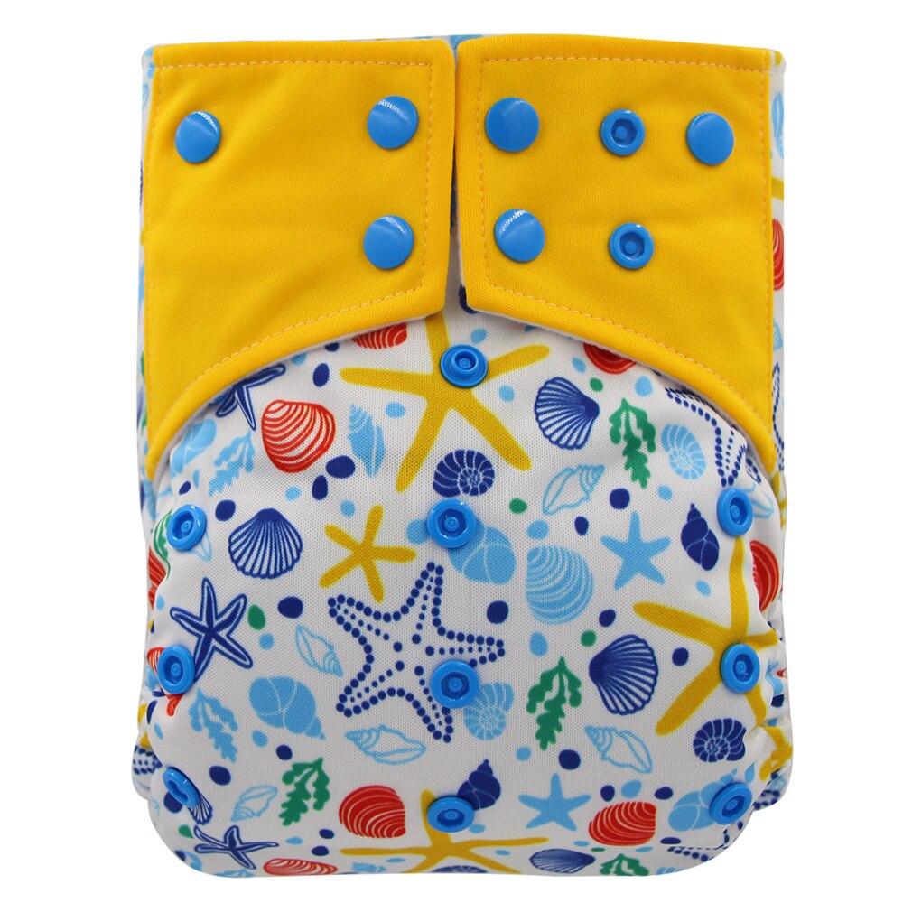 Ohbabyka Newborn Reusable Nappies Cover Flamingo Print Pocket Diaper Washable Baby Cloth Diaper Bamboo Charcoal Diaper Pants: 141