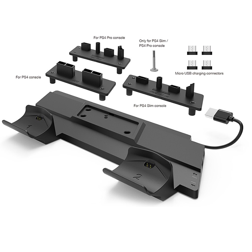 Vertical Stand Dual Controller Charger Charging Dock Station for PS4/PS4 Slim/PS4 Pro