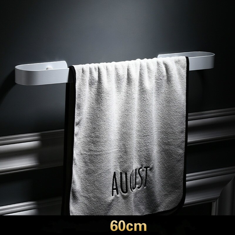 Handdoek Houder Handdoekenrek Handdoekhouder Handdoek Bar 30/40/50/60 Cm Aluminium Zwart Wit Badkamer Accessoires Handdoek hanger: White 60cm
