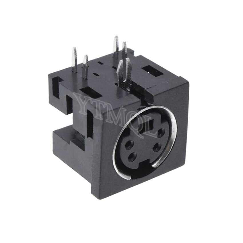 5pcs Mini Din 3 4 5 6 7 8 9 Pin Female Din Sockets MD-SM Shield Right Angle Through Holes PCB Circular Receptacle Connector: Lavender