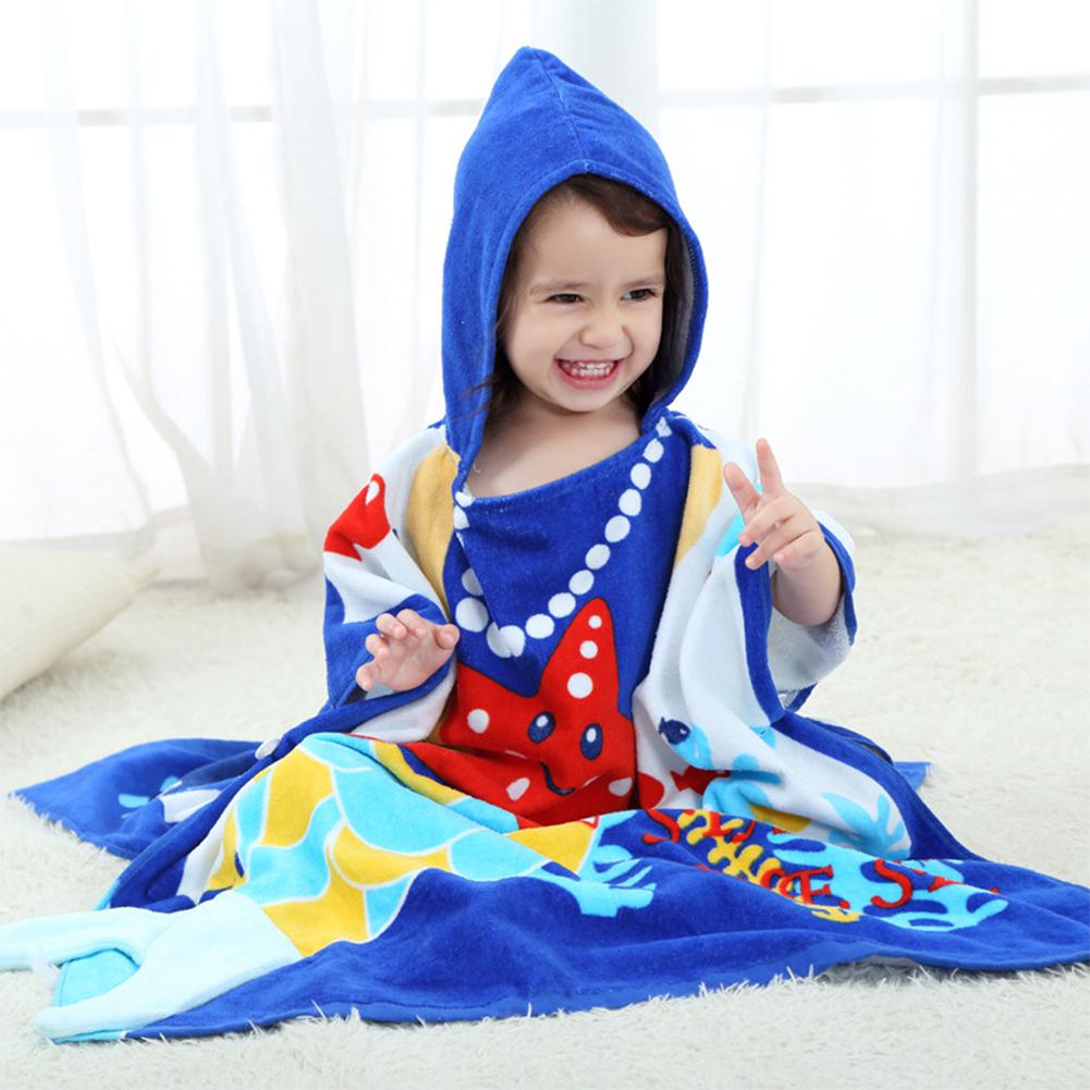 Kidlove Children's kids bath towel baby towel cover printed baby hooded bathrobe