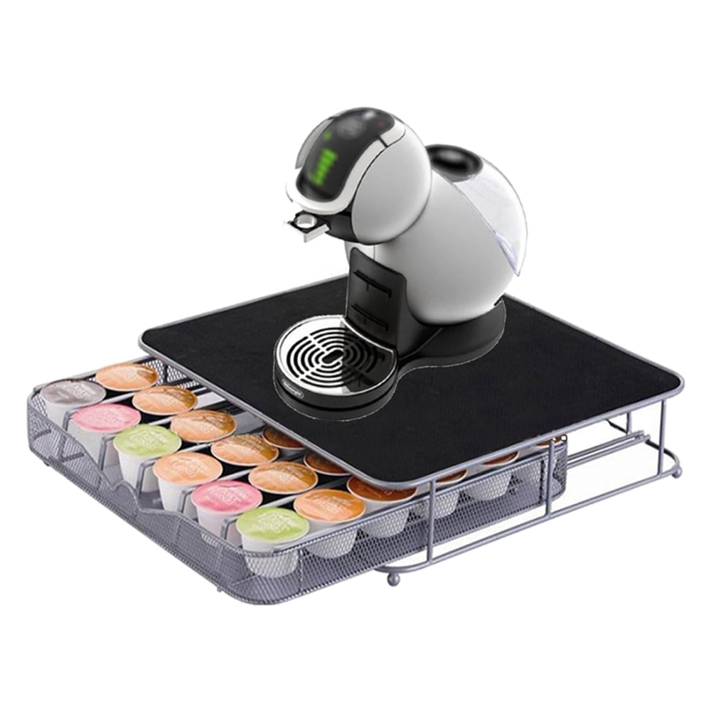 Coffee Machine Base Pod Holder Storage Drawer Coffee Capsules Drawers Organizer Stand Rack Drawers Stainless Steel