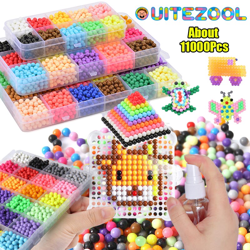 Refill Hama Beads Puzzle 3D Handmade Magic Aquabeads DIY Water Spray Beads Set Ball Games Children Toys for girls