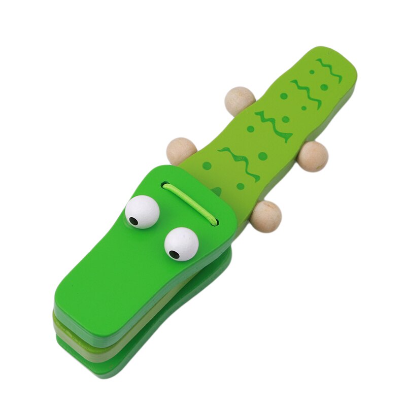 Populaire castagnetten mooie kinderspeelgoed houten castagnetten klepel handvat muziekinstrument speelgoed kleuterschool vroeg educatief speelgoed: Krokodil