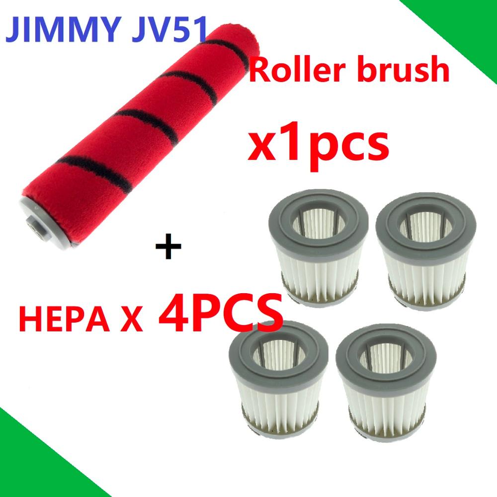 HEPA Filter For Xiaomi LEXY JIMMY JV51 Household Wireless Handheld Vacuum Cleaner Accessories Hepa Filter Roller Brush Parts Kit: HEPA 4 ROLLER 1
