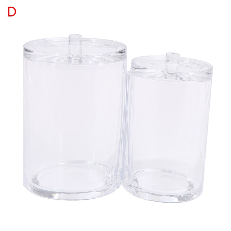 Acryl wattenstaafje make-up organizer opbergdoos draagbare container make-up wattenschijfjes houder cosmetica organizer: D