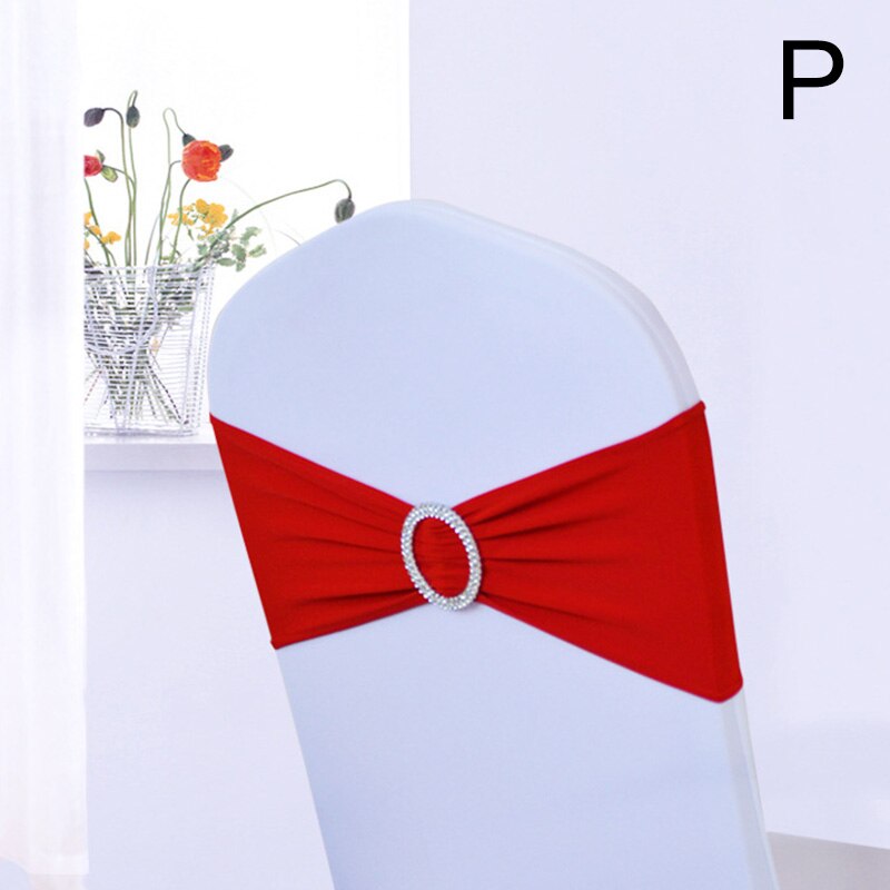 Elastische Spandex Stoel Bow Sash Stretch Lycra Stoel Sjerp Band Met Ronde Gesp Slider Voor Banket Hotel Bruiloft Decoratie: P
