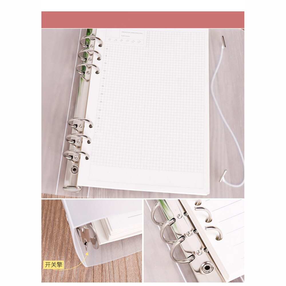 Pp plastskrubbe  a4 b5 a5 a6 a7 gennemsigtigt løvbind bindemiddel notebook indre kerneomslag note bogskal