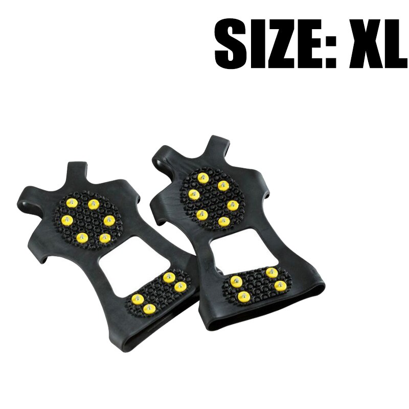 outdoor Mountain Climbing 10 Tooth Crampons Non-slip Shoe Covers Mountaineering Ice Snow Gripper Overshoes Spike Grips Cleats: XL