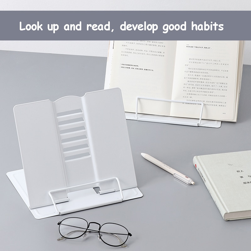 Portable Reading Book Stand Document Holder Desk Adjustable Bookend Stand Foldable Book Stand Display Stand Student Supply