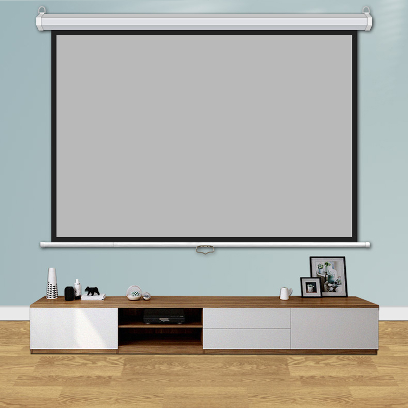 60 72 84 Inch Manual Pull Down Projector Screen 4:3 Matt White Autolocking Selflocking Projection Curtain