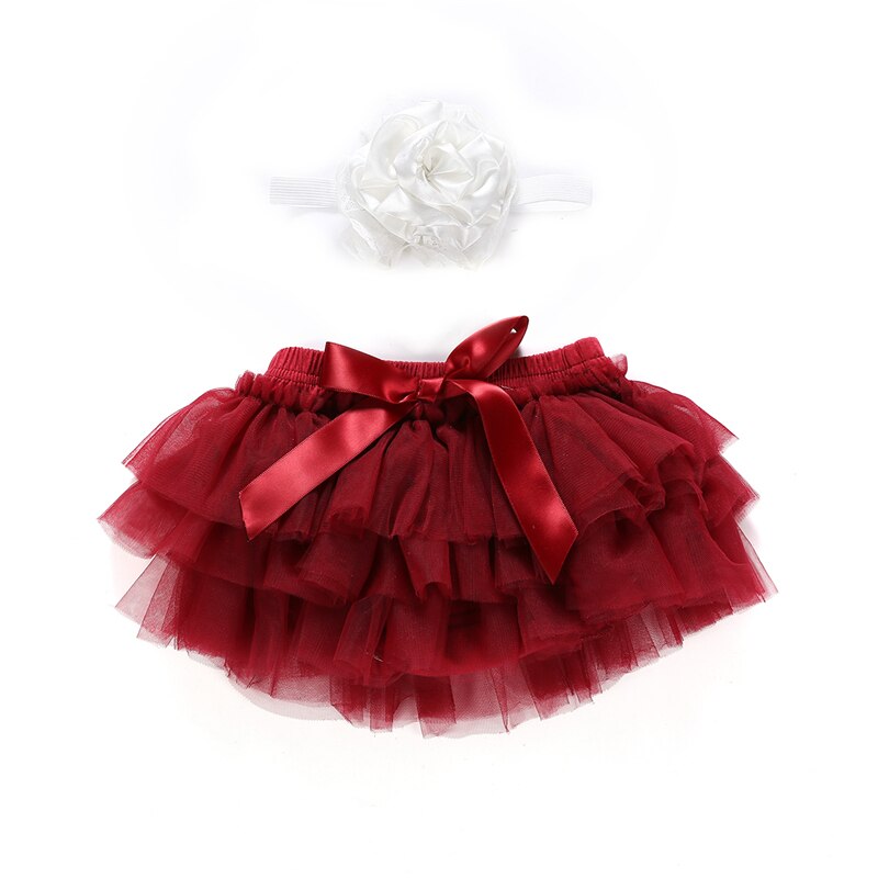 WenaZao – vêtements de danse de Ballet pour -né fille, jupe de petti Tutu, accessoire Photo pour -né, ensemble bandeau: Purplish red / 12M