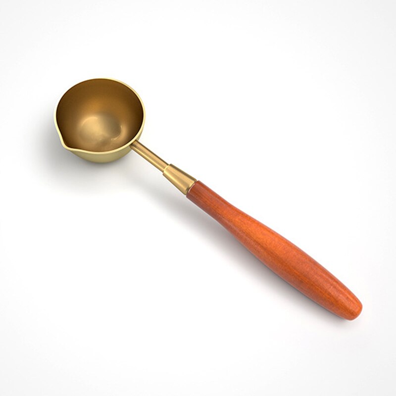 Vintage Wooden Handle Wax Seal Stamp Spoon for Sealing Stamp Wedding Invitations Stamp Making Wax Seal Envelope Seal Spoon: bronze