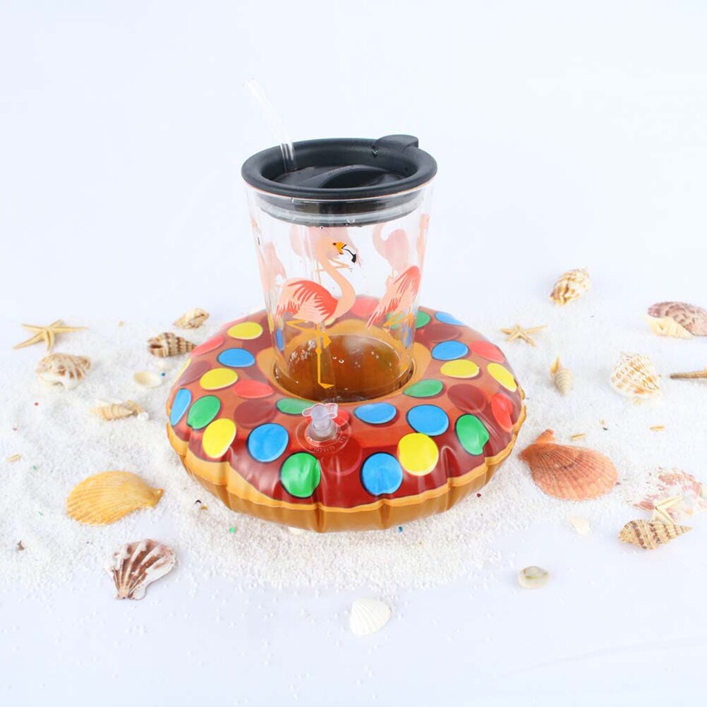 4 Uds. Posavasos para agua, de dulces inflables de PVC, esterillas flotantes, bandejas para cerveza, con 1 Uds. De inflador para agua, de piscina y playa