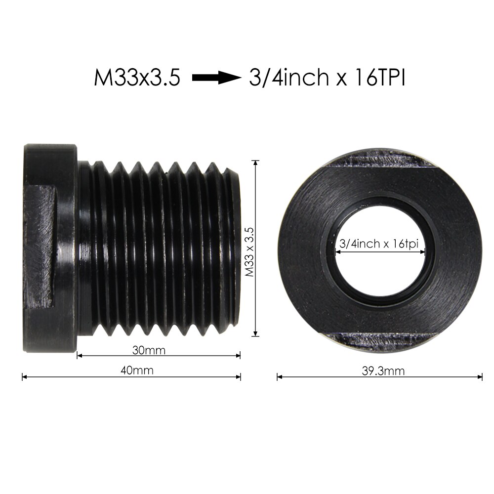 TASP Wood Lathe Headstock Spindle Adapter M33 1 Inch M18 Wood Turning Threaded Insert Chuck Adapter for Woodworking Accessories: M33x3.5 - 0.75x16TPI
