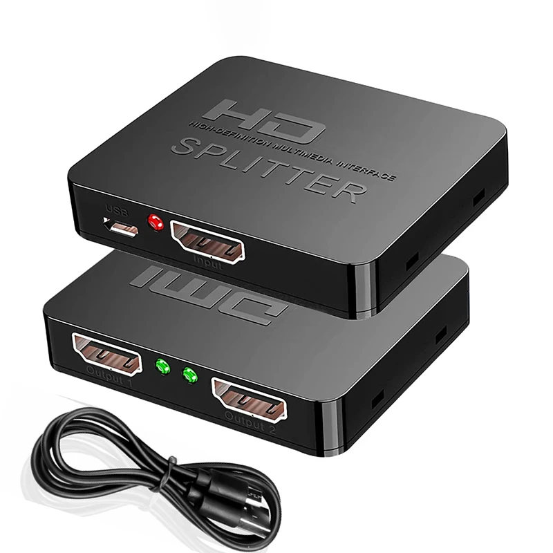 4K HDMI-compatibele 1x2 splitterschakelaar 1 in 2 uit videodistributeur versterker dubbel display voor box pc-monitor projector laptop