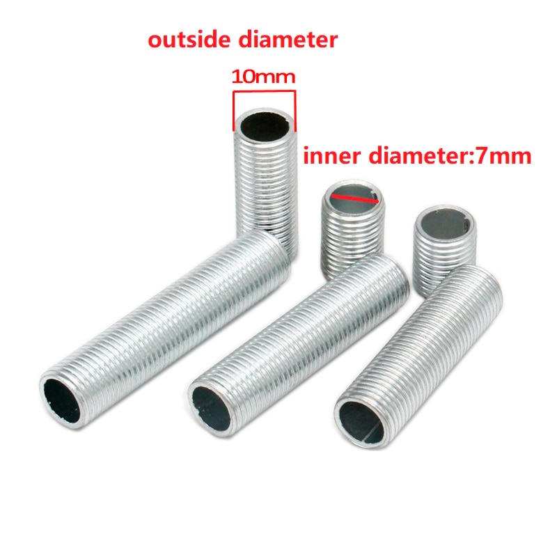 10 stück M10 Nippel gemeinsam Metall Gewinde Rohr Schraube Rohr Für DIY Lichter Zubehör