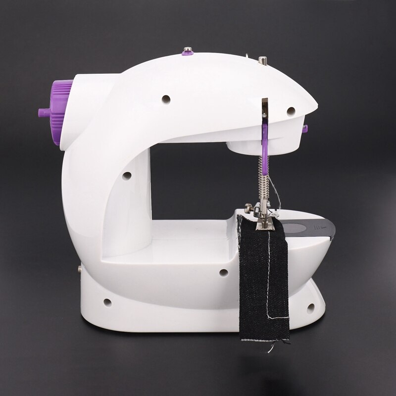 -Eu Plug Mini Electric Handheld Sewing Machine Dual Speed Adjustment With Light Foot AC220V Double Threads Pedal Sewing Machi