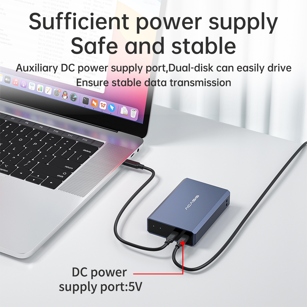 Acasis 2,5 inch HDD-behuizing Dual Bay externe harde schijf behuizing HDD SSD-behuizing RAID Array Type C 2,5-inch schijfarray-behuizing