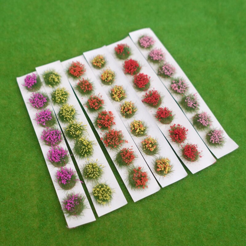 1einstellen Miniatur Garten Dekor Statische Landschaft Modell Landschaft Wargame Gras Büschel DIY Gebäude Layout Sand Tabelle Blume Cluster