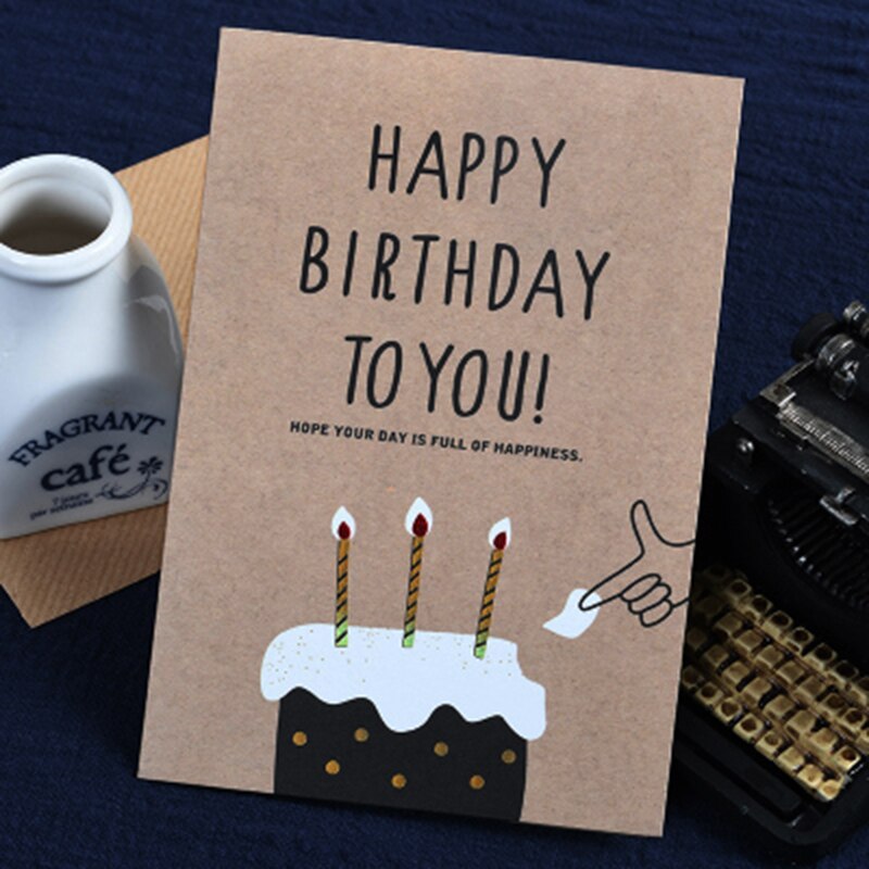 Vintage Birthday Cards Business Kraft Happy Birthday Greeting Cards Message Cards Party: hbd 01
