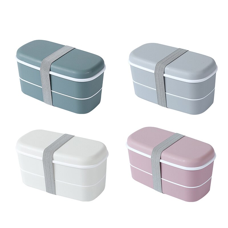 Japanse Lunchbox Voor Kinderen Magnetron Voedsel Container Met Compartiment Servies Lekvrije 2 Layer Bento Box Voedsel Servies