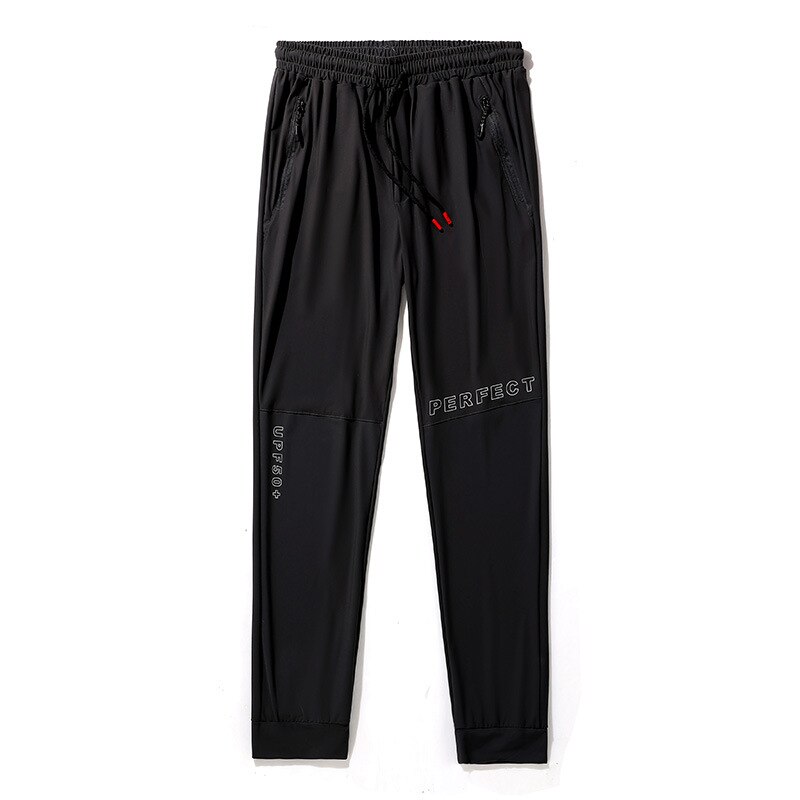 M-8XL Mannen Sport Broek Ice Cool Gym Ademende Lichtgewicht Sneldrogende Broek Mannen Lange Broek Mannelijke Zwarte Broek Running broek