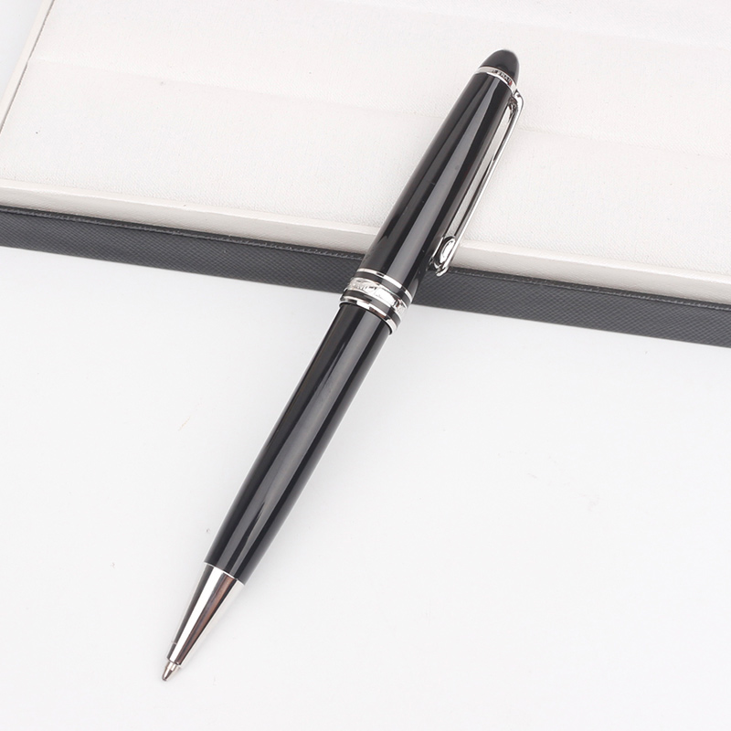 Luksus mon sort harpiks kuglepen business blance rullekuglepenne bedste mb fyldepenne til skrivning: Sølv-kuglepen