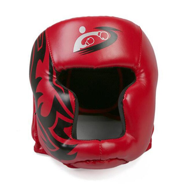 Kickboksning boksningstræning hoved ansigtsbeskyttende hovedbeklædning hovedbeskyttelse ansigt hjelm mma kampsport træning beskyt gear til hoved: Rød