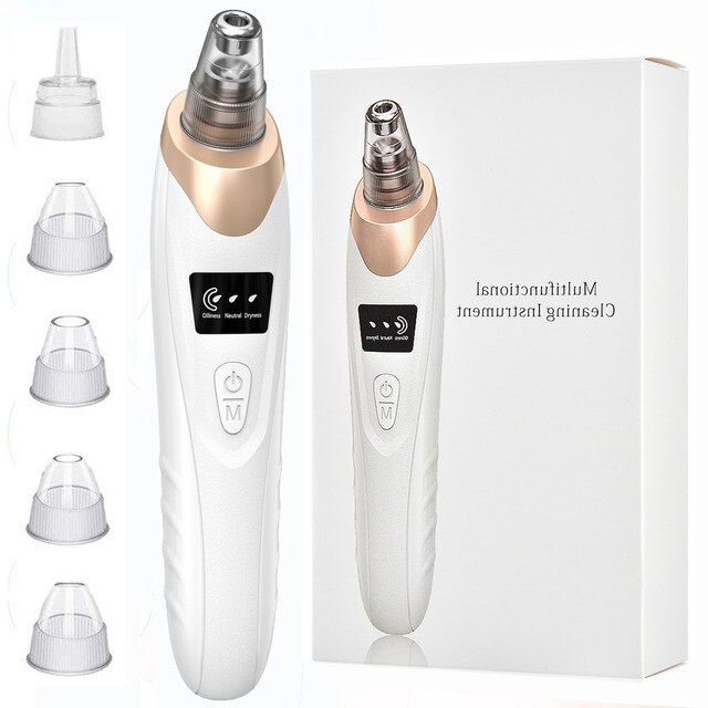 Facial Blackhead Remover Electric Pore Cleaner Blackhead Black Point Vacuum Cleaner Tool Black Spots Pore Cleaner Machine: Blackhead remover