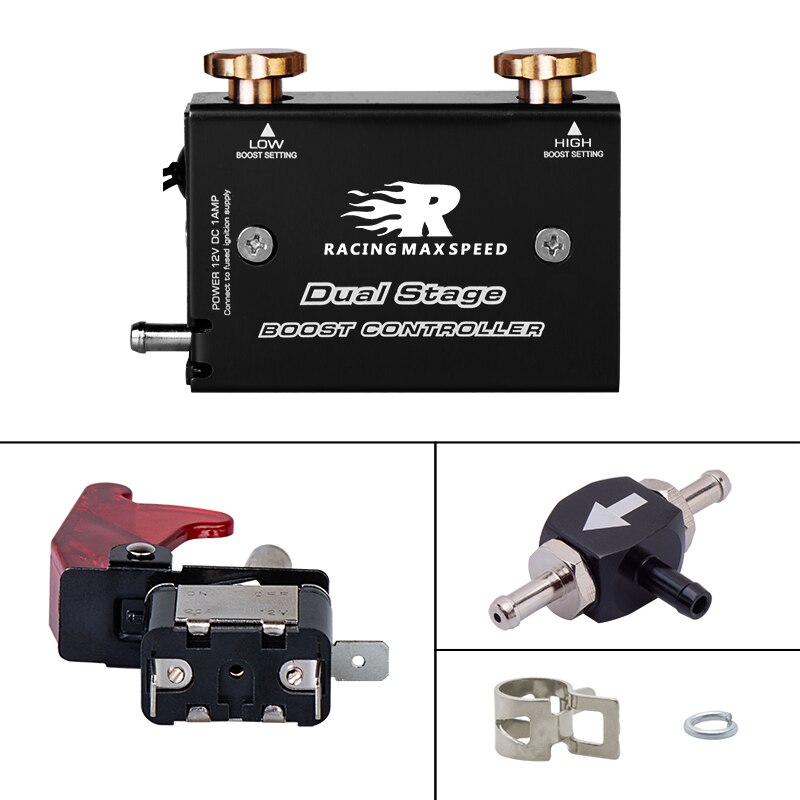 Dual Stage Electronic Turbo Boost Controller PSI Turbocharger with Switch Vehicle 30 90psi