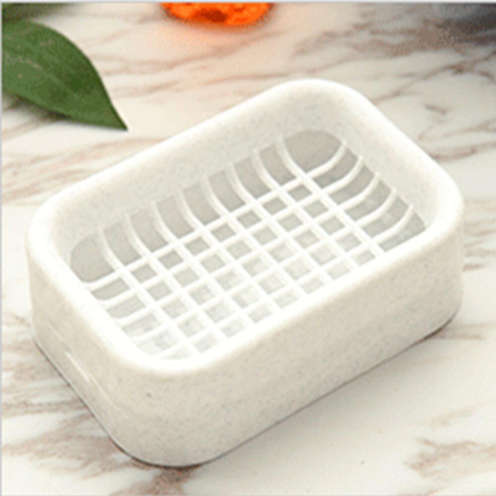 Caja de jabón de asfalto de doble capa creativa, soporte de jabón manual para baño, caja de jabón de plástico para lavar la cara
