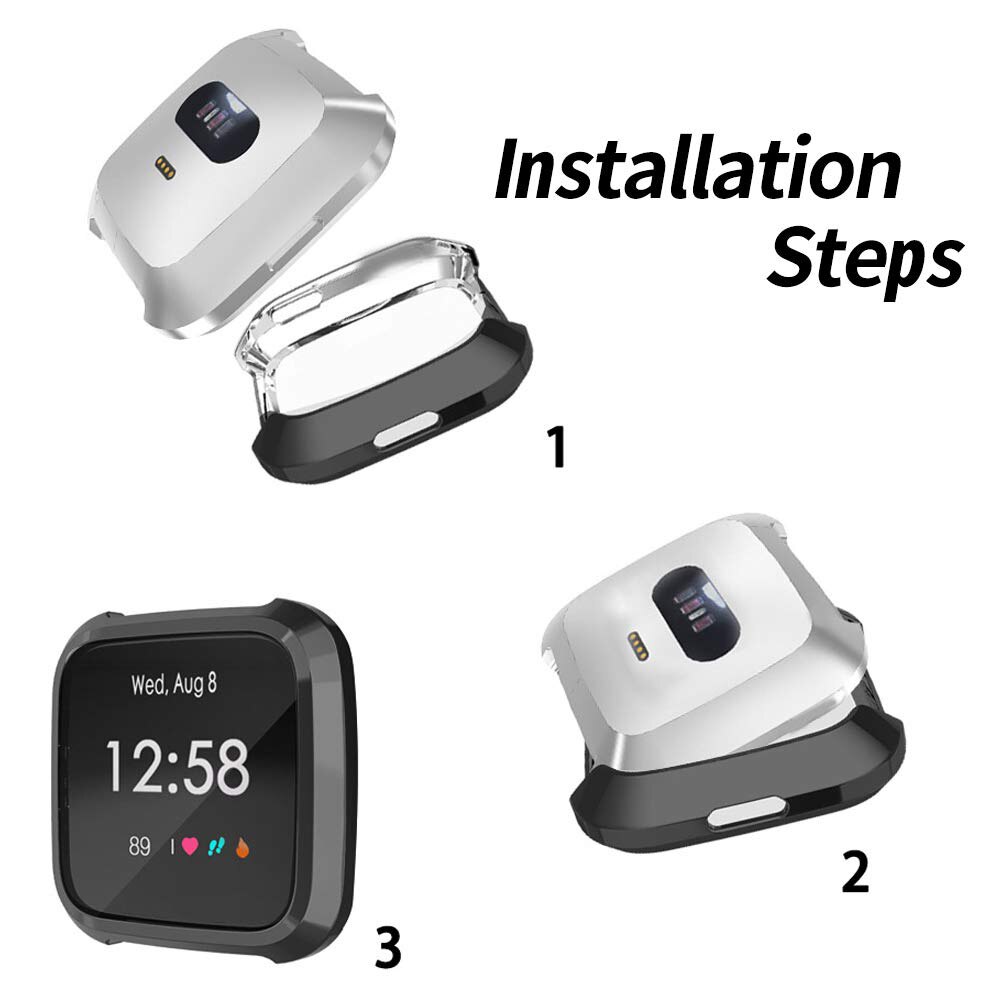 Protector de pantalla para Fitbit Versa1 Versa 2 versa lite todo-Alrededor Ultra delgado suave TPU funda para reloj Protector de parachoques