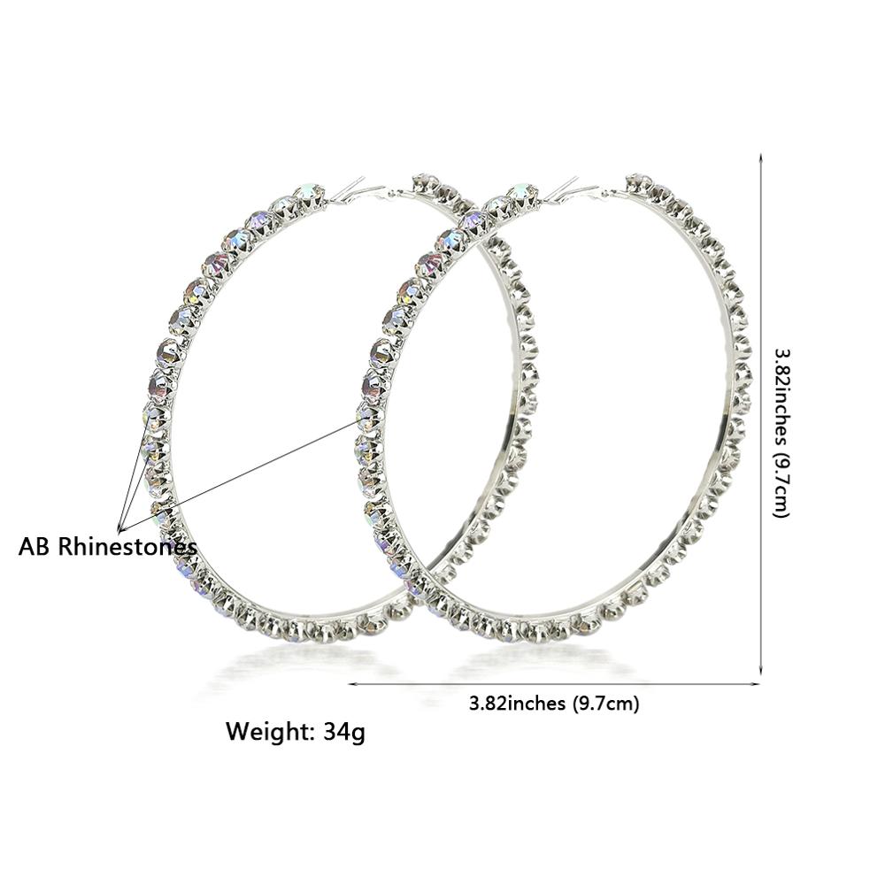 Grand cercle boucles d'oreilles AB strass luxe bijoux de créateur pour les femmes Brincos mariages bijoux boucles d'oreilles déclaration UKMOC