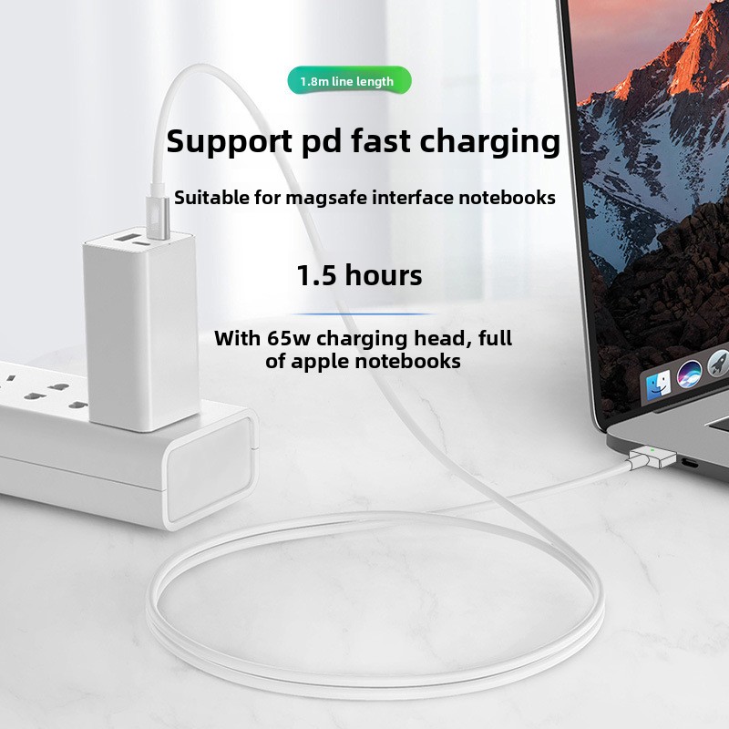 Type-C naar Magsafe2 snellaadkabel macbook magnetische T-kop voor MacBook Air / Pro 65W 110W