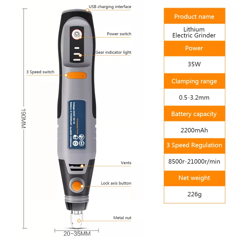 USB Cordless Drill Tool Dremel Drill Engraving Pen Electric 3-Speed Mini Handheld Wireless Drilling Rig Accessory Set