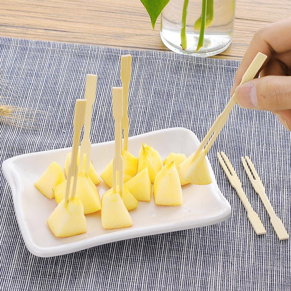 Meerdere-Purpose Natuurlijke Cocktail Pick Fruit Wegwerp Vorken Voor Dagelijks Leven