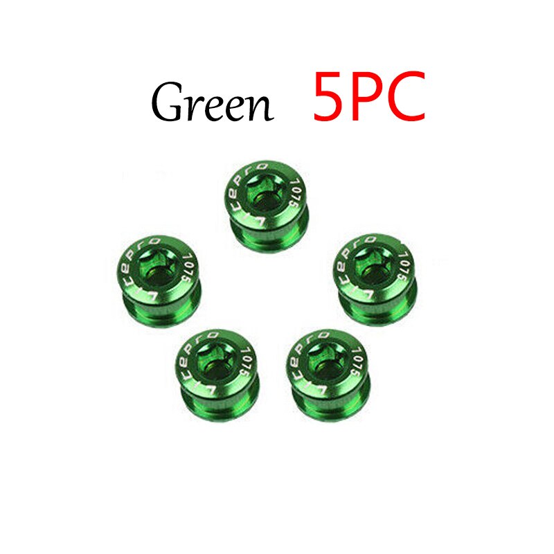5Pcs Litepro 8.5Mm Mtb Kettingblad Bouten Double/Triple Speed Disc Aluminium Fiets Crankstel Bouten Mountain Road fietsen Onderdelen: 8.5mm-Green-5PCS