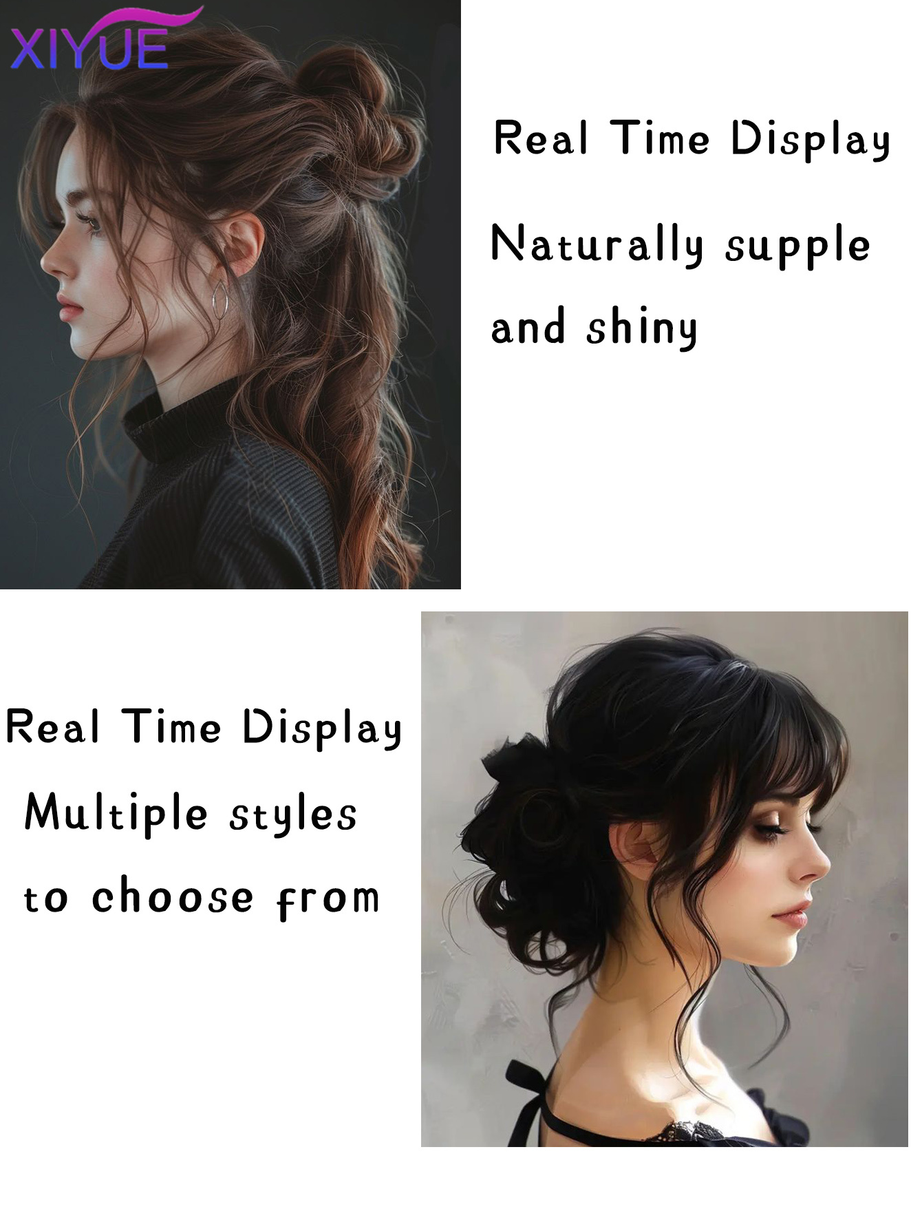 Synthetischer Haarknoten, gerader Chignon, elastisches Gummiband, künstliches Haar, zum Anklipsen auf der Haarschwanzverlängerung, Hochsteckfrisur, Haarteil, Pferdeschwanz