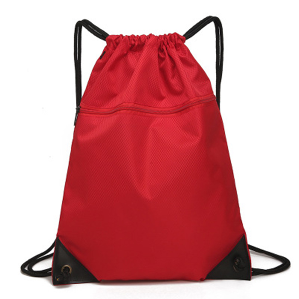 Unisex Drawstring Bag Simple Sports Backpack For Men Women Fitness Training Travel Lightweight Backpack Bag: Red